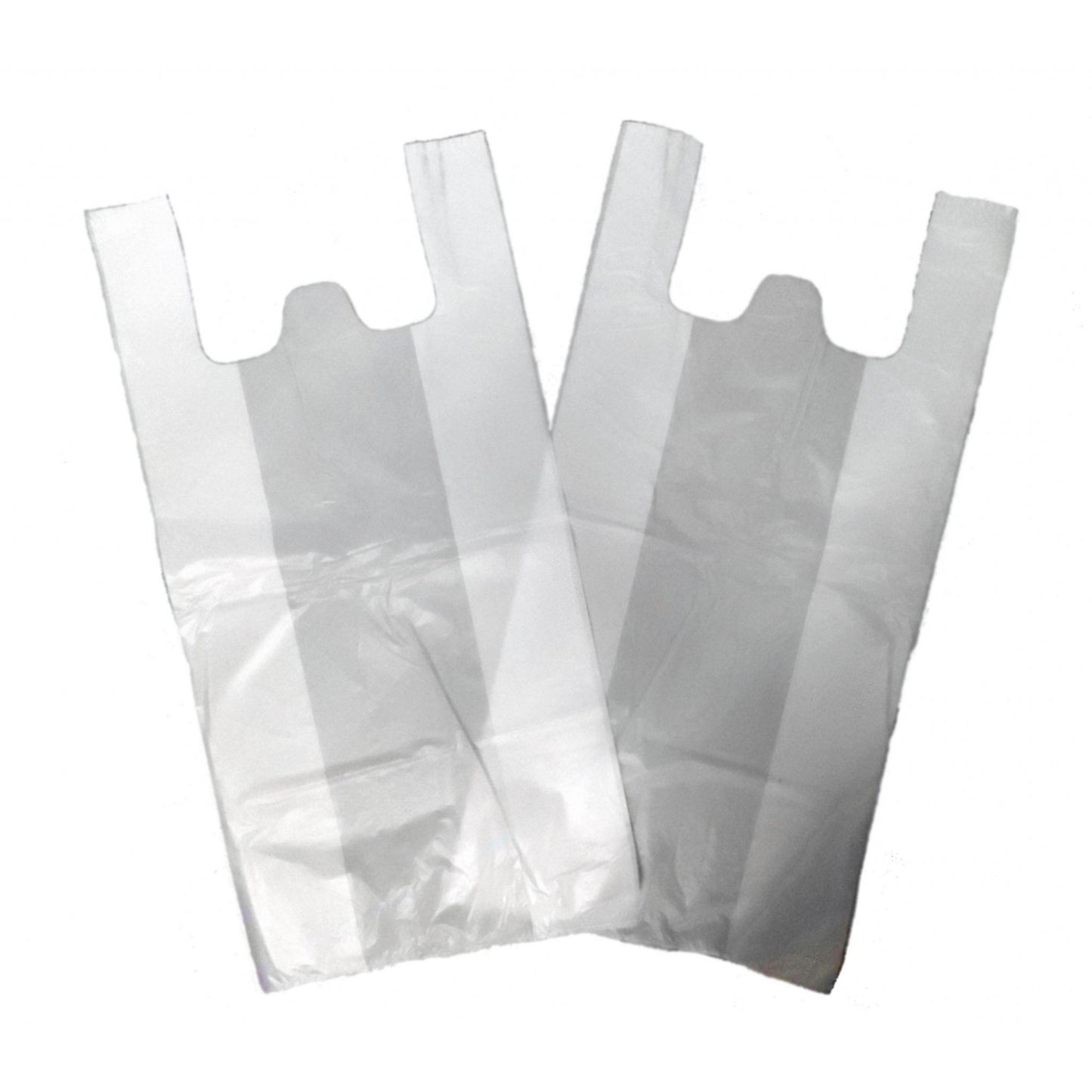 Large White Vest Plastic Carrier Bags 11"X17"X21" - Leopard