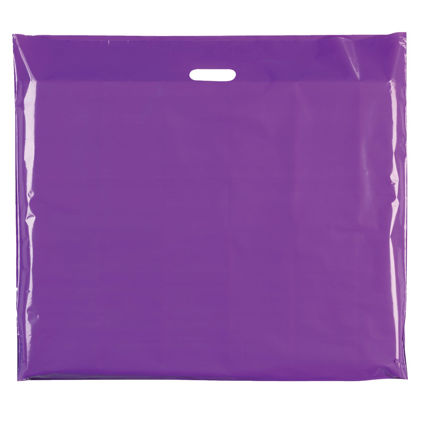 100x Plastic Plain Violet Carrier Bags