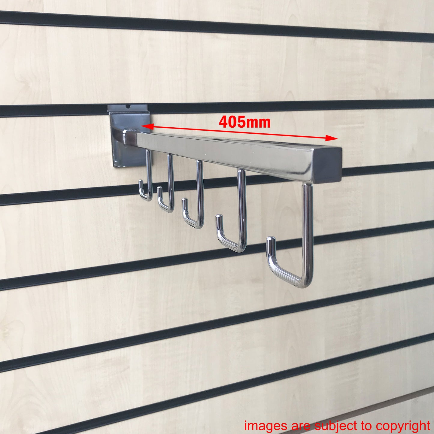 5 Hook Waterfall Sloping/Straight Display Arm For Slatwall