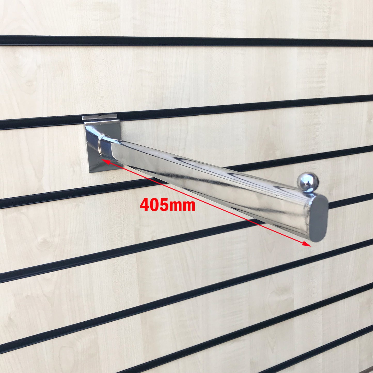Oval Straight Arm For Slatwall Panel For Retail Display