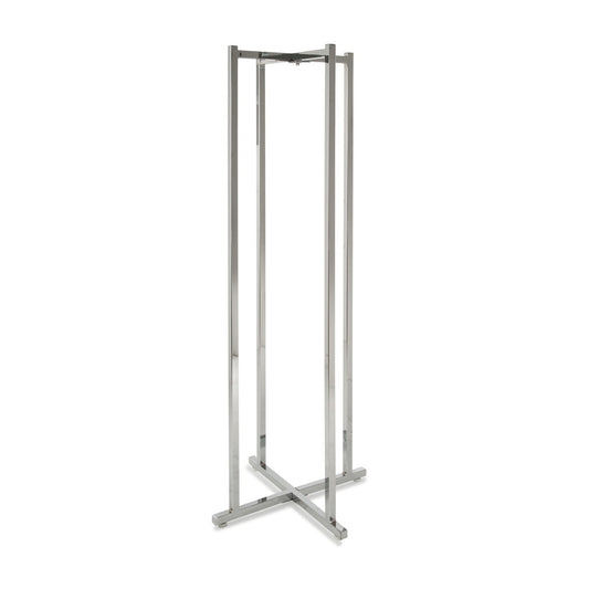 4 Way Folding Lingerie Rack with 16 Round 12" L Arms | Chrome