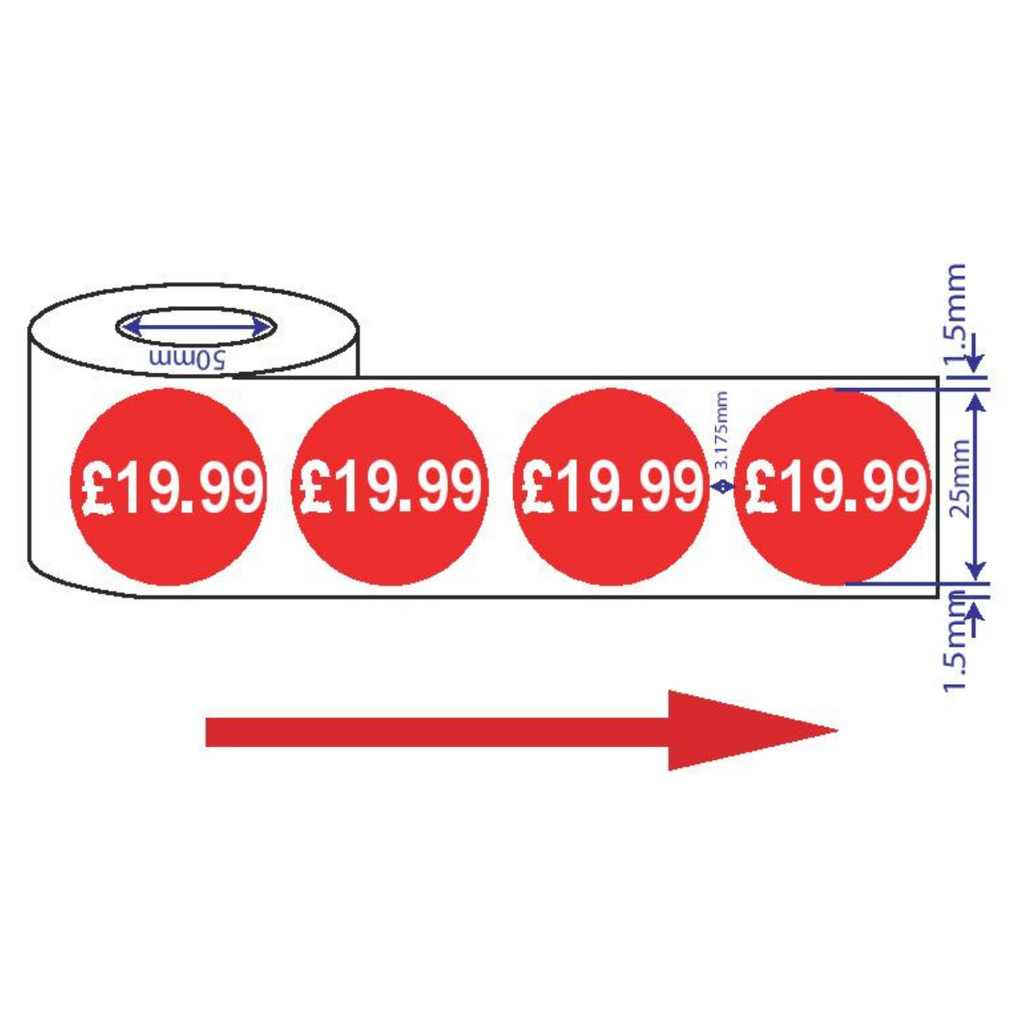 1000x 25mm £1.25-£19.99 Red Price Self Adhesive Stickers Sticky Labels Swing Tag Labels For Retail