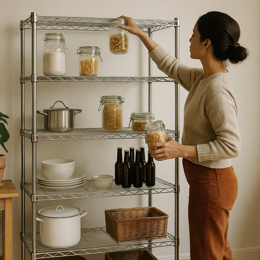 5 Tier Chrome Wire Shelving - 6ft Height