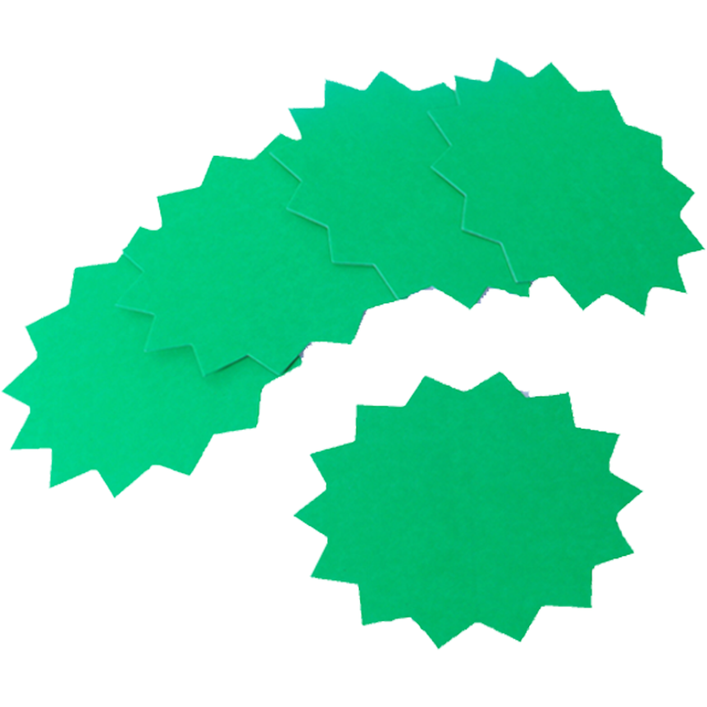 Fluorescent Sale Cards - Flash Star & Bubble Shaped