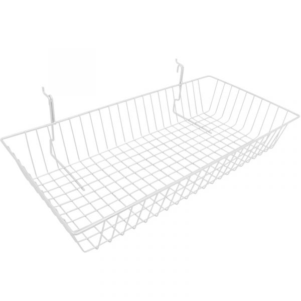 White Heavy Duty Grid Mesh Retail Shop Display Basket