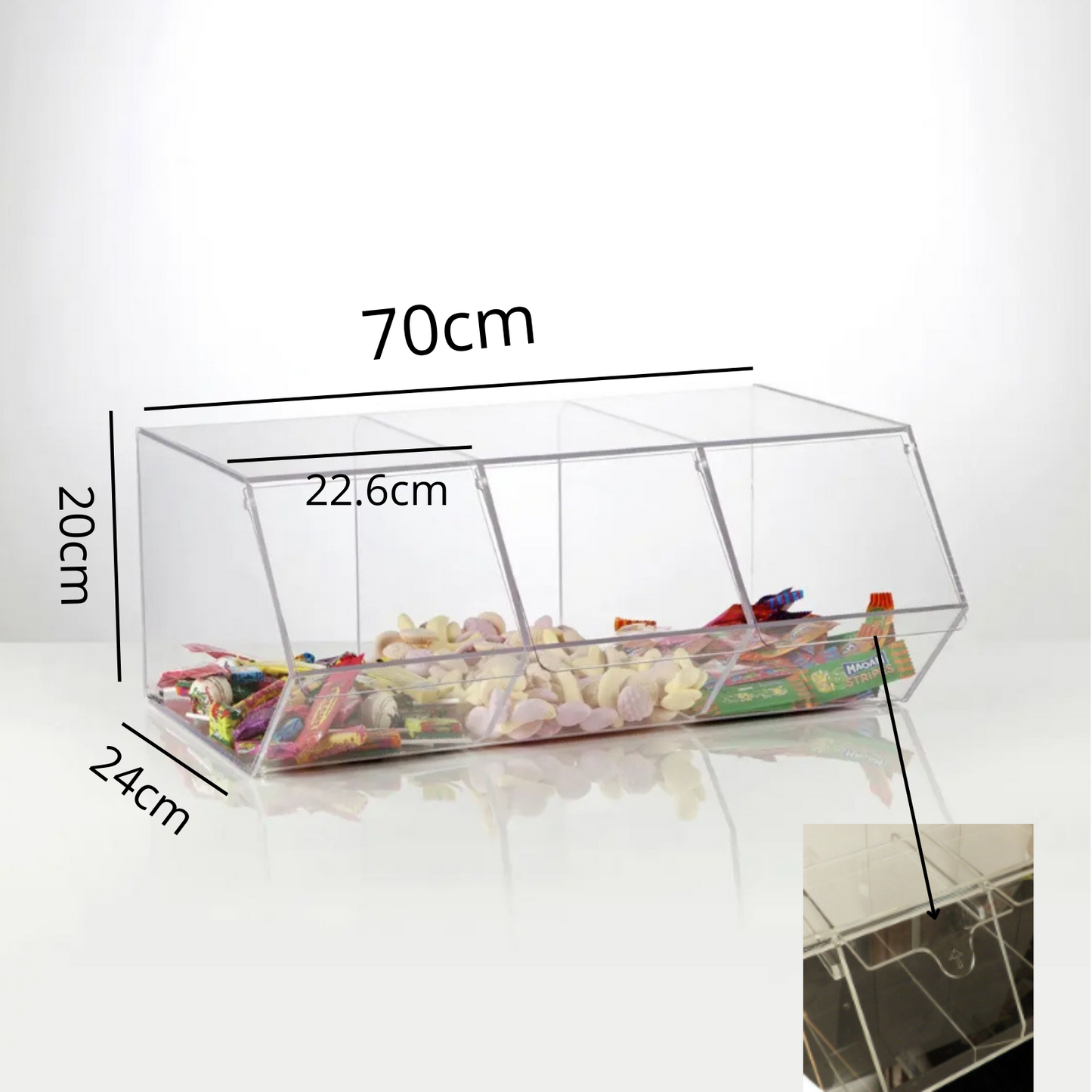 Pick N Mix Sweet Acrylic Dispenser Display Stacking Bin Holder