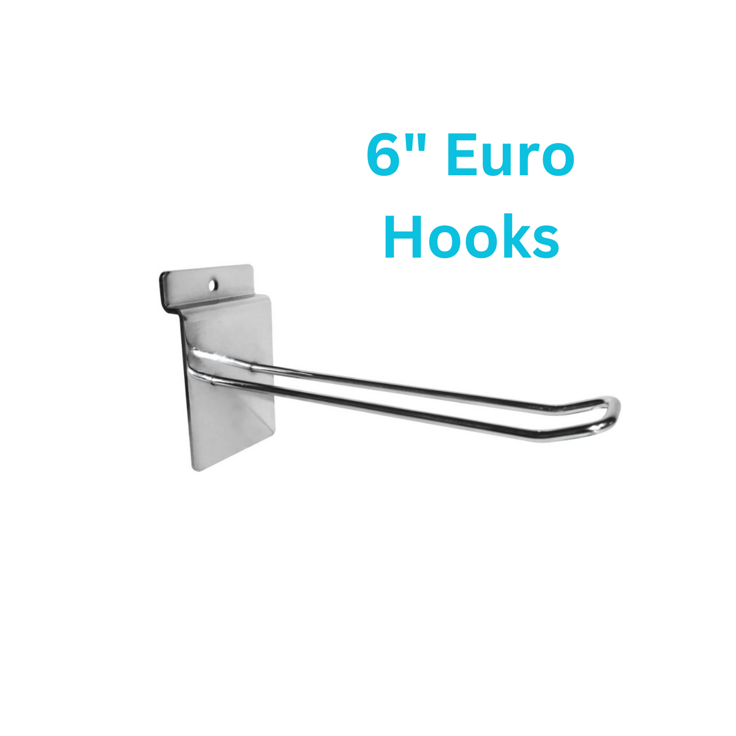 6" Slatwall Euro Hooks Accessory Single Prong Shop Display (6 Inch)
