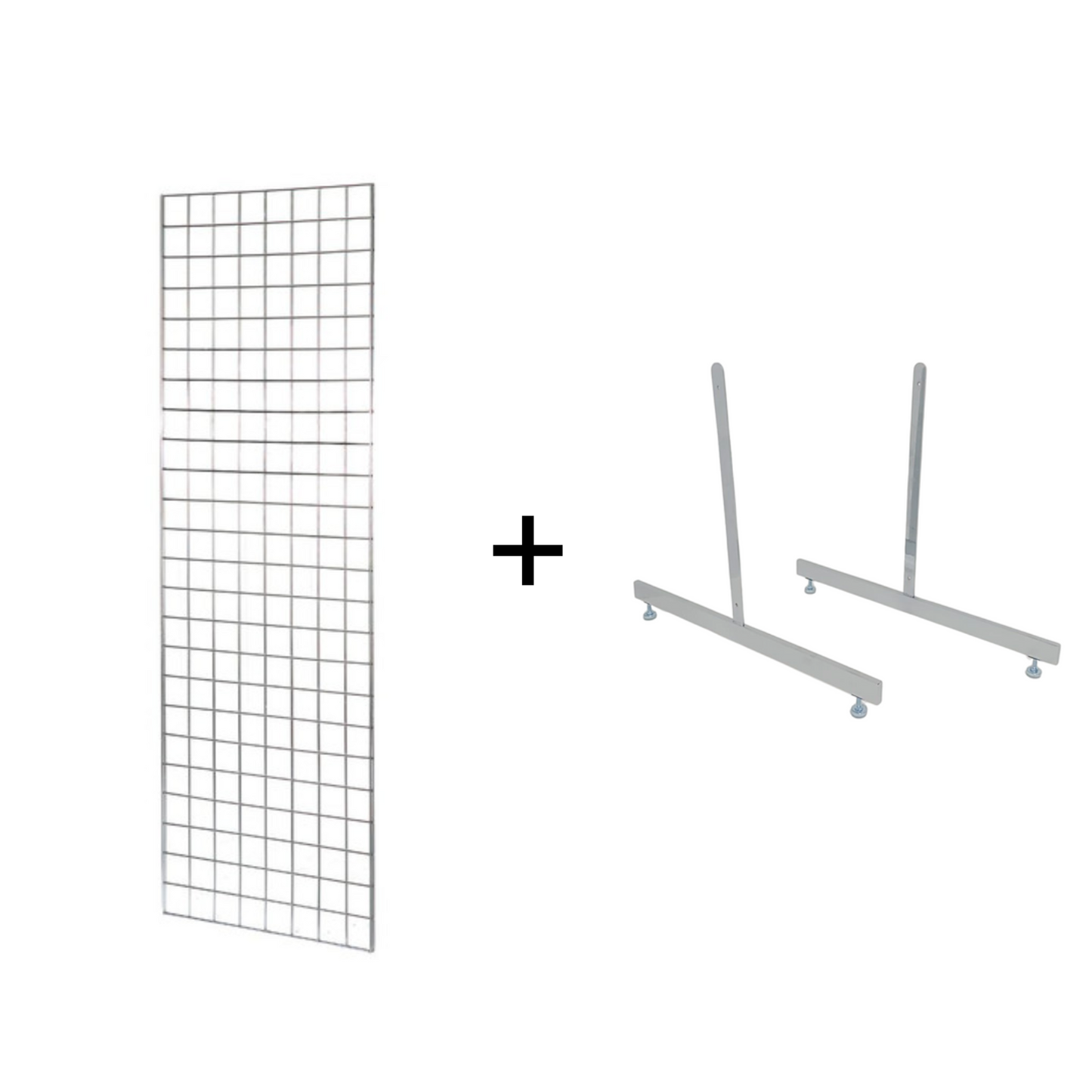 7ft Heavy Duty Chrome Grid Mesh Panels With L-Leg or T-Leg