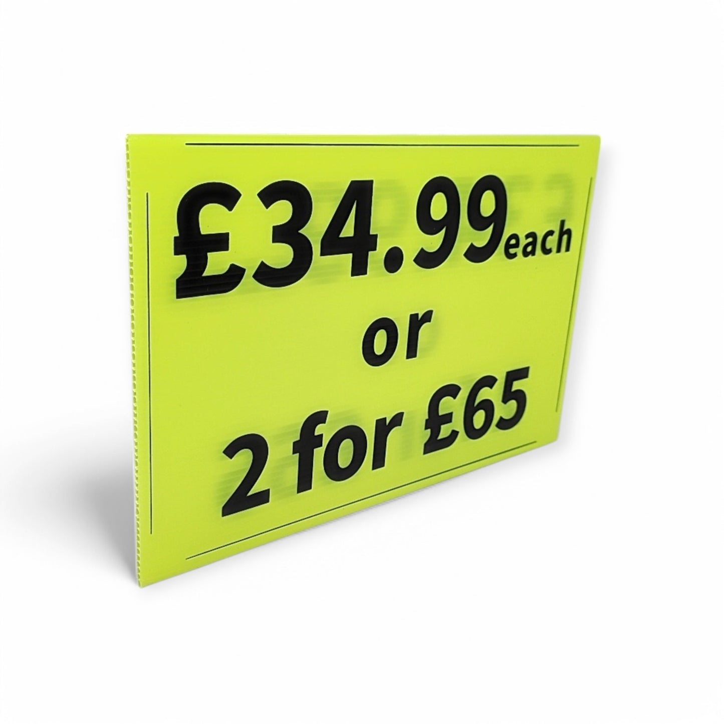Black & Green Correx Market Price Card Sign Board Double-Sided & Waterproof