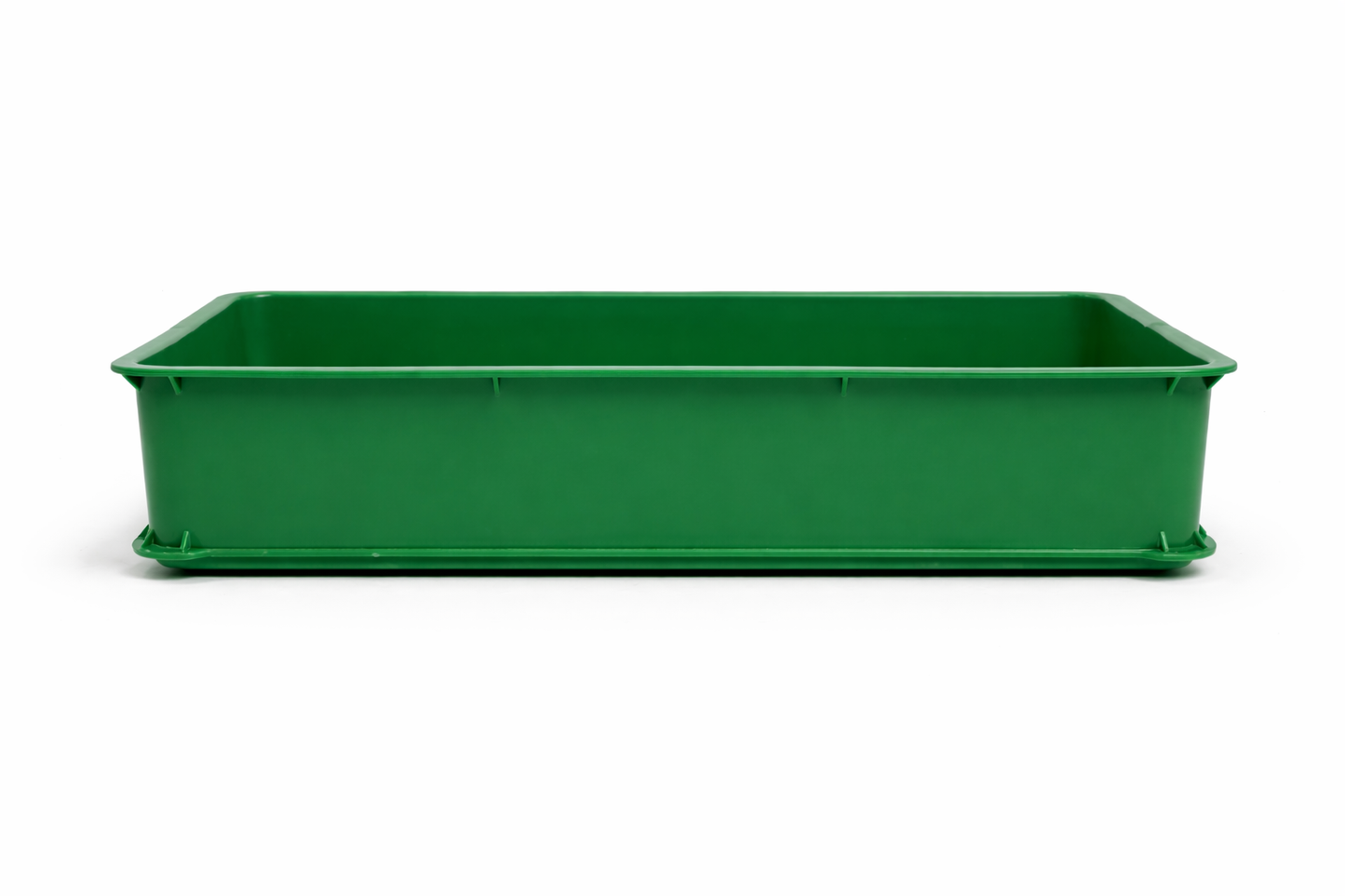 Heavy Duty Plastic Vegetable Tray for Retail Displays – Stackable Produce Display Tray with drain holes