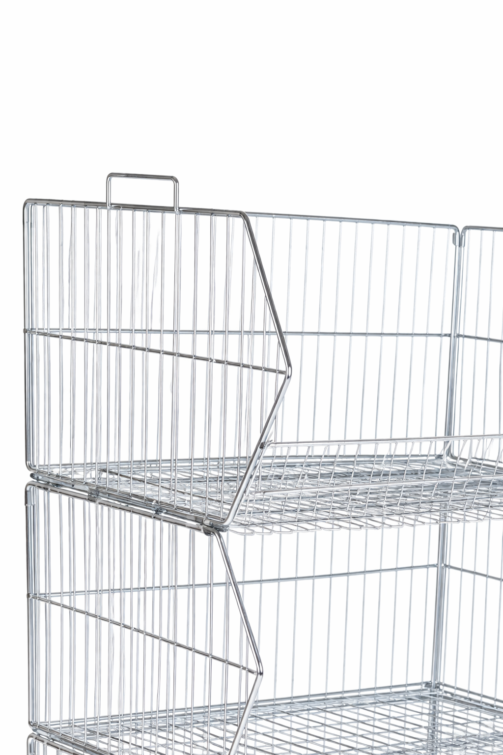 Pallet Of 100cm Stackable Baskets Black/White/Chrome Colour