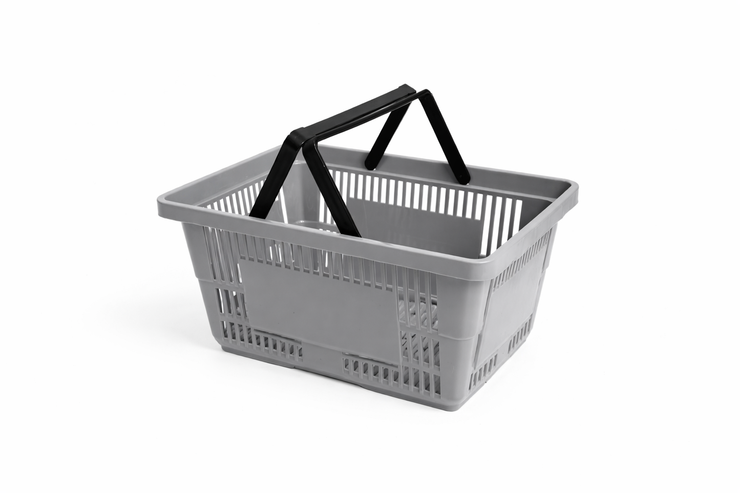 21L Grey Plastic Shopping Baskets with Handles – Retail Store Carry Baskets