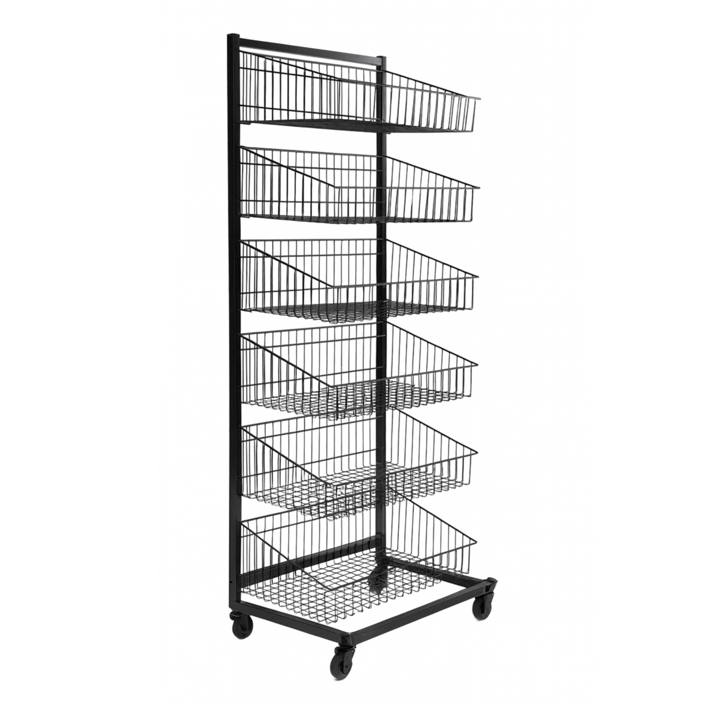 Black Heavy Duty 6 Tier Stackable Display Basket