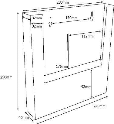 A4 Portrait Leaflet Holder - Wall Mounted