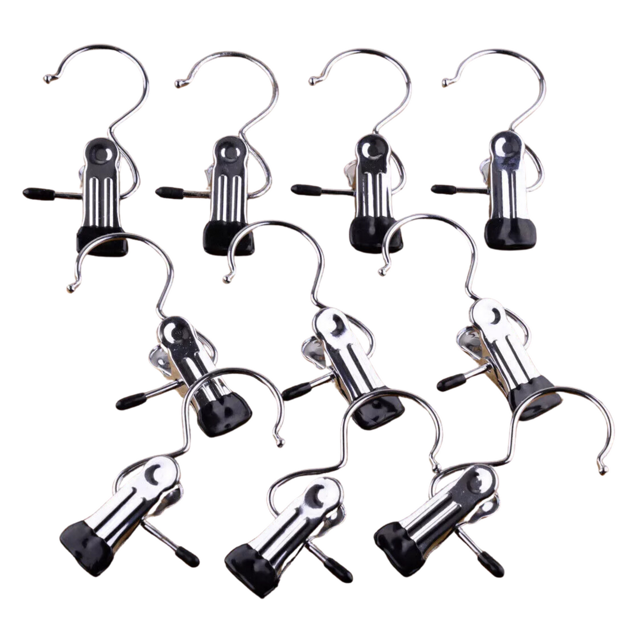 Chrome Metal Coat Hangers, Single Clip for Scarf, Belt, Glove, Shoe Accessories