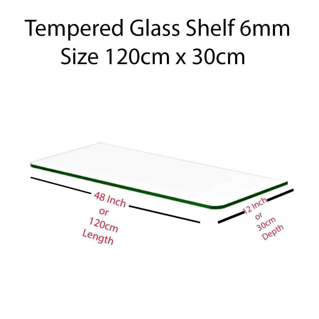 Clear Tempered Glass Shelf / Shelf Panel Storage/ 6mm 120cmx30cm