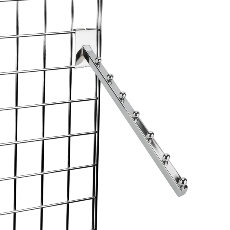 Gridwall 7 Ball Sloping Arm Chrome for Grid Retail Fashion Shop Fittings