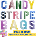 1000x  Candy Stripe Paper Bags