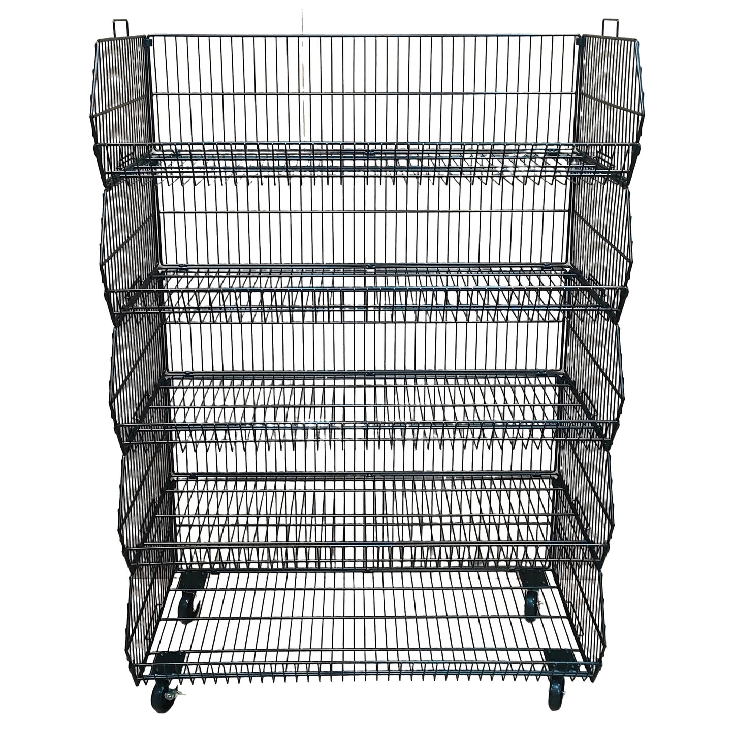 Black  5 x Tier Stackable Display Baskets-100cm