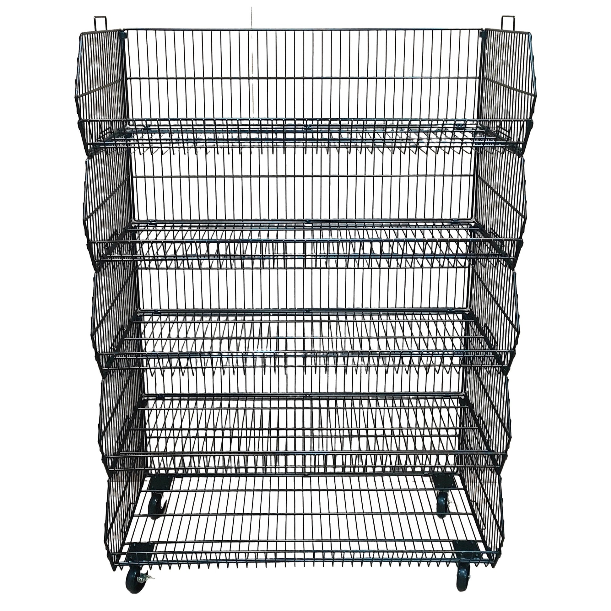 Black  5 x Tier Stackable Display Baskets-100cm