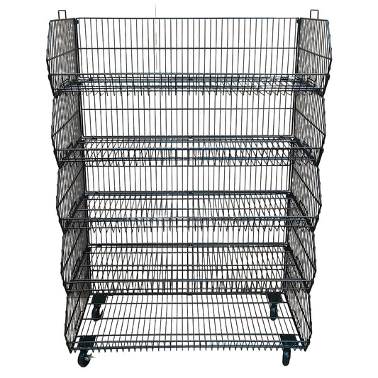 Black  5 x Tier Stackable Display Baskets-100cm