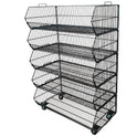 Black  5 x Tier Stackable Display Baskets-100cm