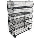 Black  5 x Tier Stackable Display Baskets-100cm