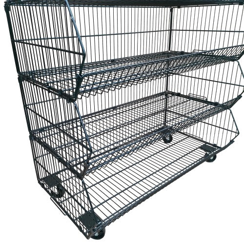 Black  5 x Tier Stackable Display Baskets-100cm