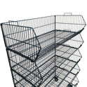 Black  5 x Tier Stackable Display Baskets-100cm