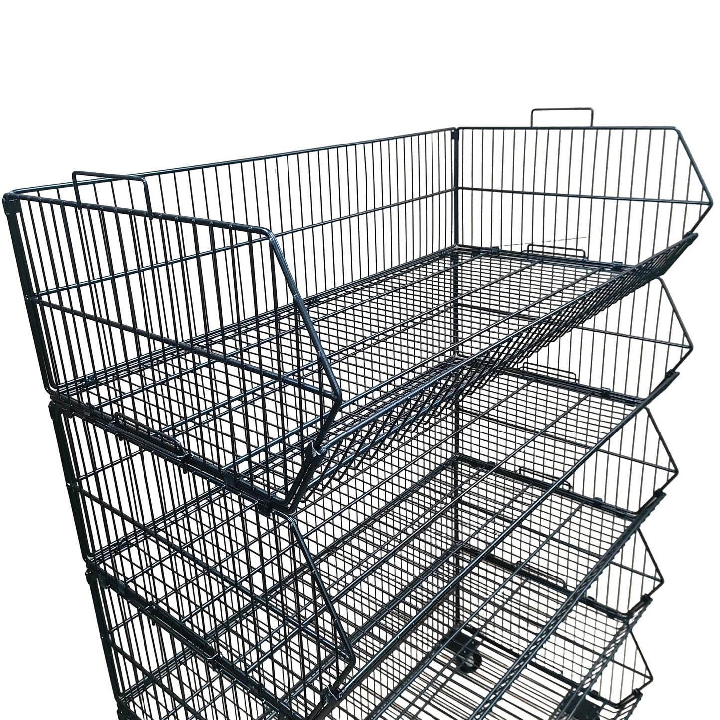 Black  5 x Tier Stackable Display Baskets-100cm