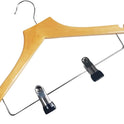 100x 35cm Wooden Baby Toddler Children's Kids Wooden Clothes Coat Hangers With Trouser Skirt Clips