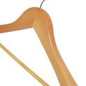 100x 45cm Wooden Suit Hangers With Broad Ends And Trouser Bar Extra Heavy Duty
