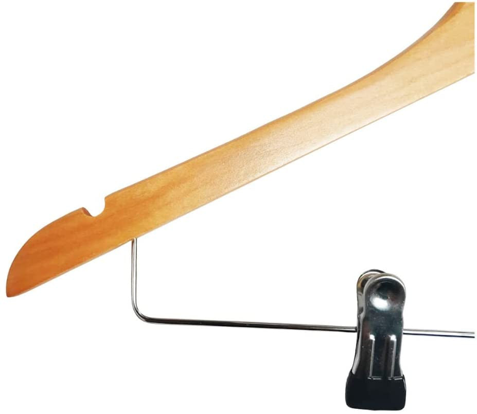 100x Adult Oak With Metal Clips Hangers