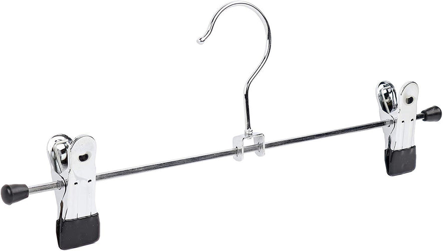 100x Metal Clip Coat Hangers, 30cm Clothes Hangers For Trousers & Skirts