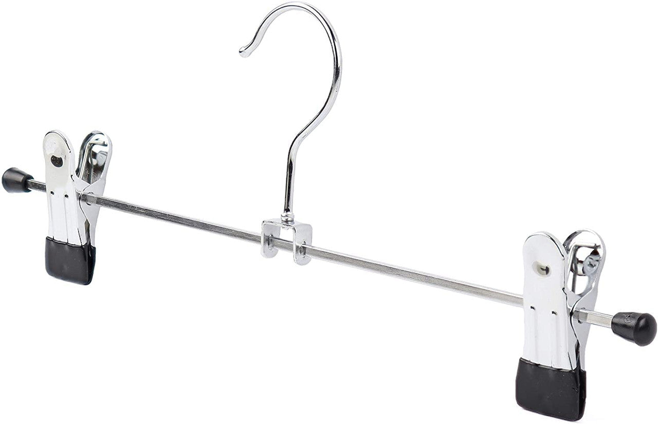 100x Metal Clip Coat Hangers, 30cm Clothes Hangers For Trousers & Skirts