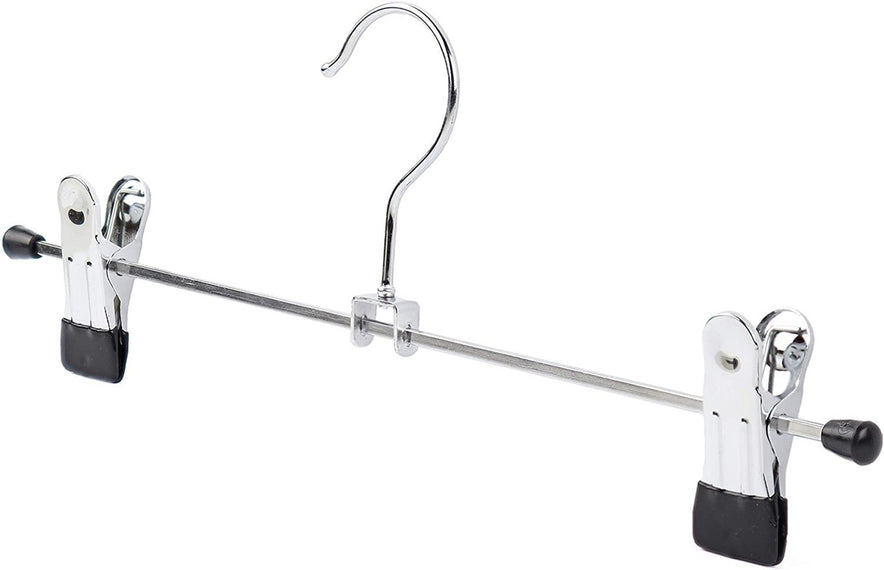 100x Metal Clip Coat Hangers, 30cm Clothes Hangers For Trousers & Skirts