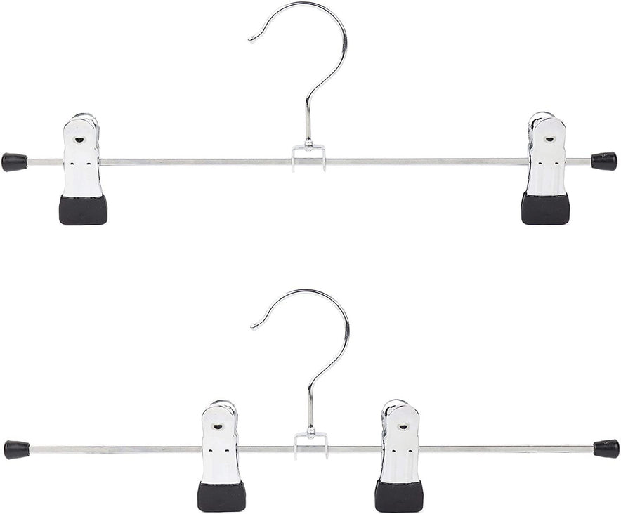 100x Metal Clip Coat Hangers, 30cm Clothes Hangers For Trousers & Skirts