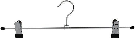 100x Metal Clip Coat Hangers, 40cm Clothes Hangers For Trousers & Skirts