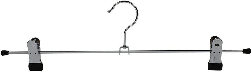 100x Metal Clip Coat Hangers, 40cm Clothes Hangers For Trousers & Skirts
