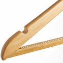 100x Wooden 45cm Coat Clothes Garment Hangers with Non Slip Teeth Trouser Bar