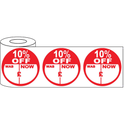 500x45mm Round Adhesive % Off Promo Stickers