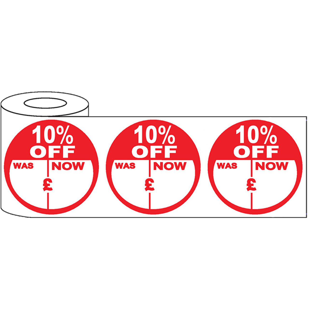 500x45mm Round Adhesive % Off Promo Stickers