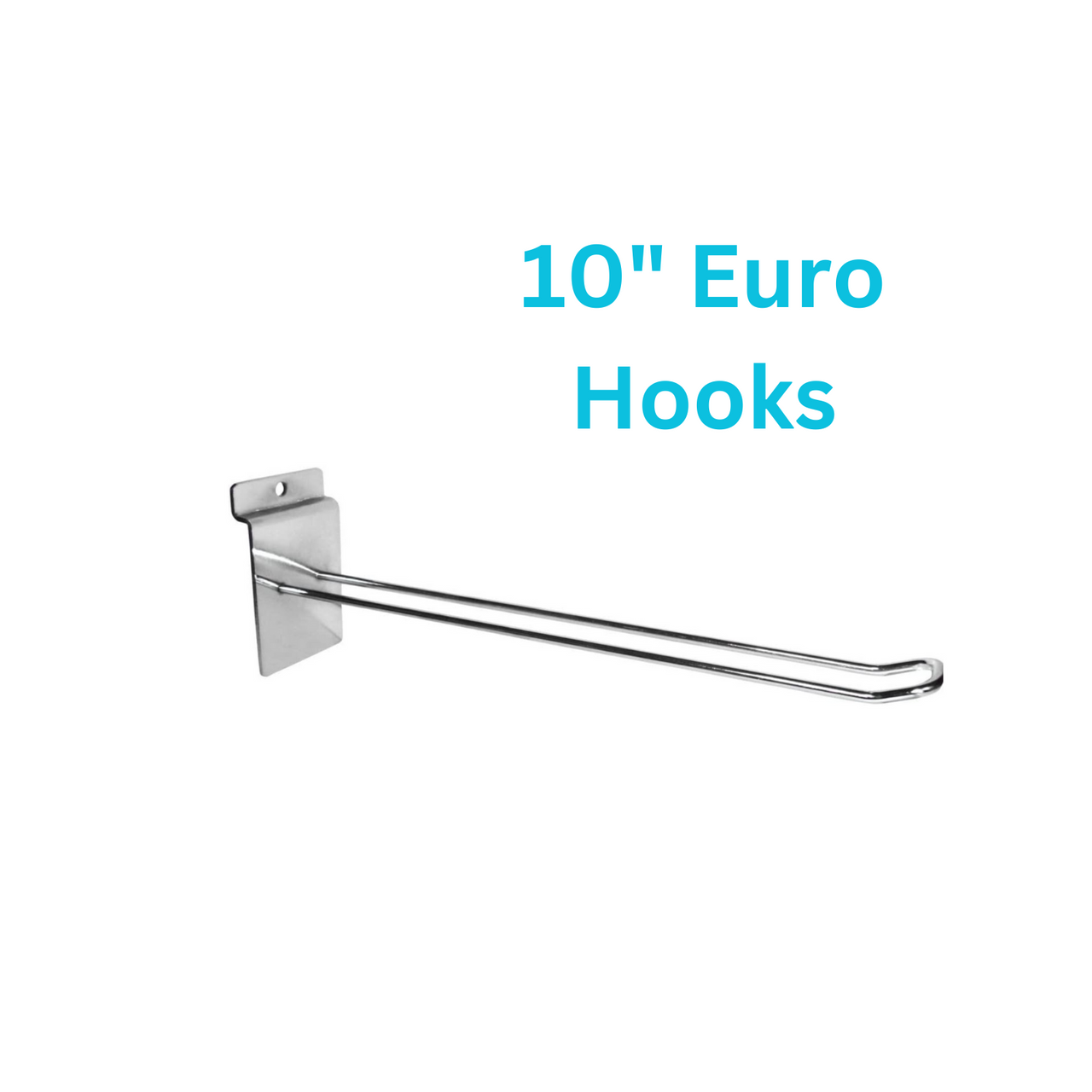 10" Slatwall Euro Hooks Accessory Single Prong Shop Display (10 Inch)