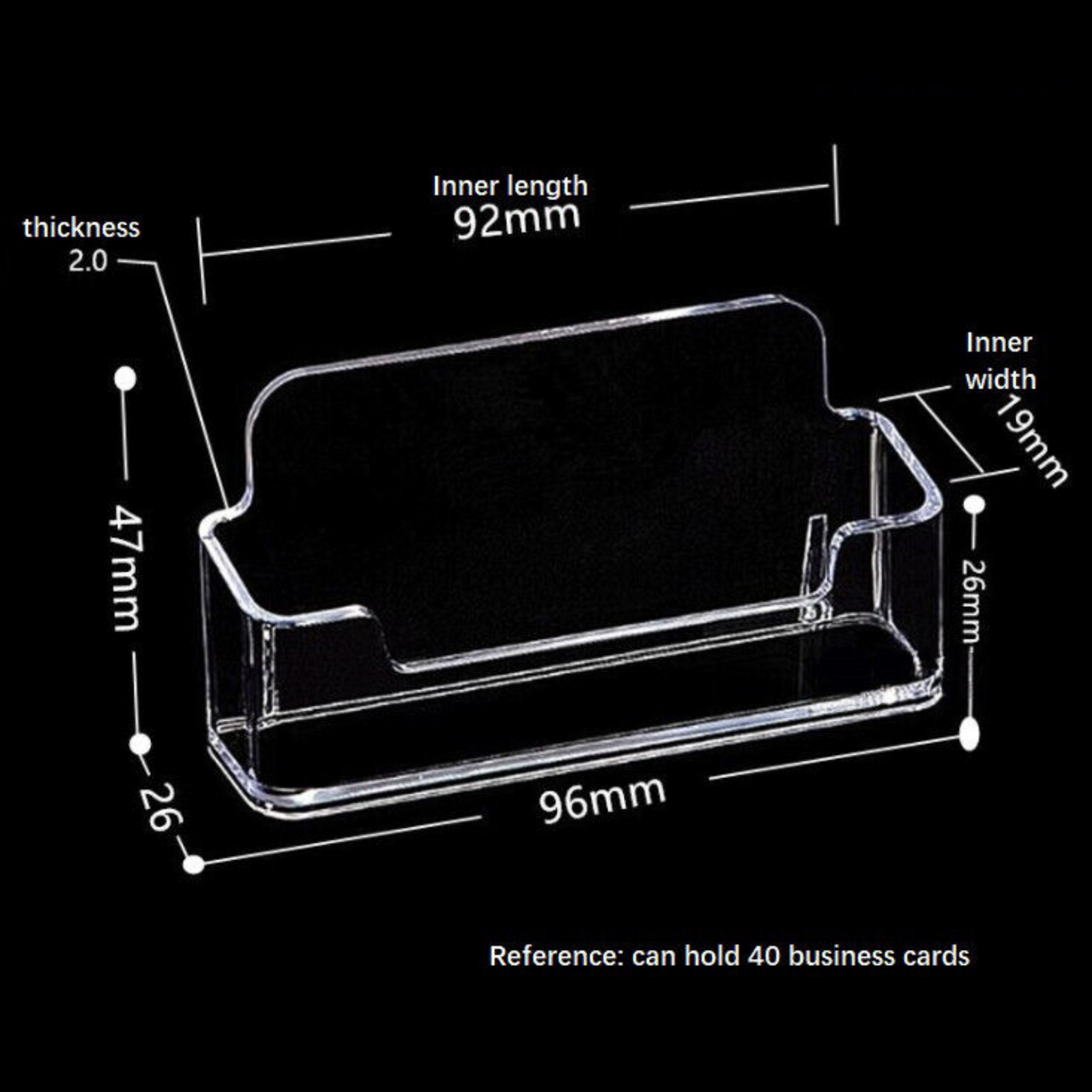 10x Acrylic Desktop Business Card Display Counter Dispenser Holder Stands