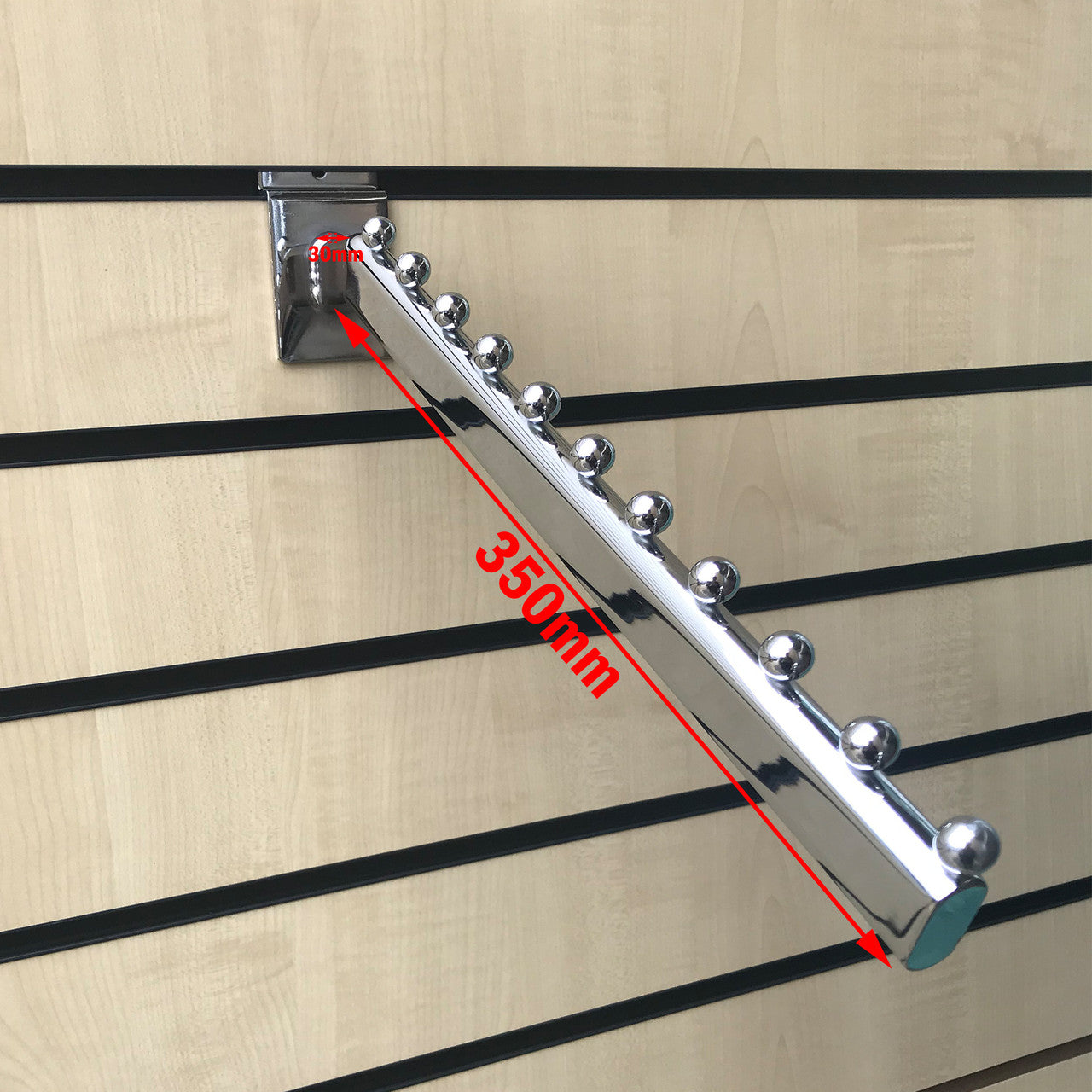 11 Ball Waterfall Sloping Display Arm For Slatwall