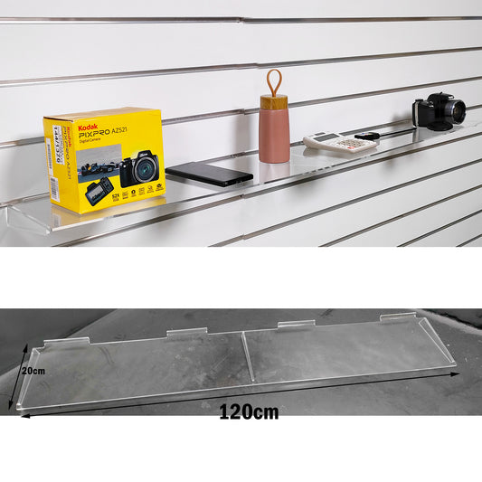 Acrylic Slatwall Shelves for Displaying Mobile Phones Accessories - 120cm Slatboard