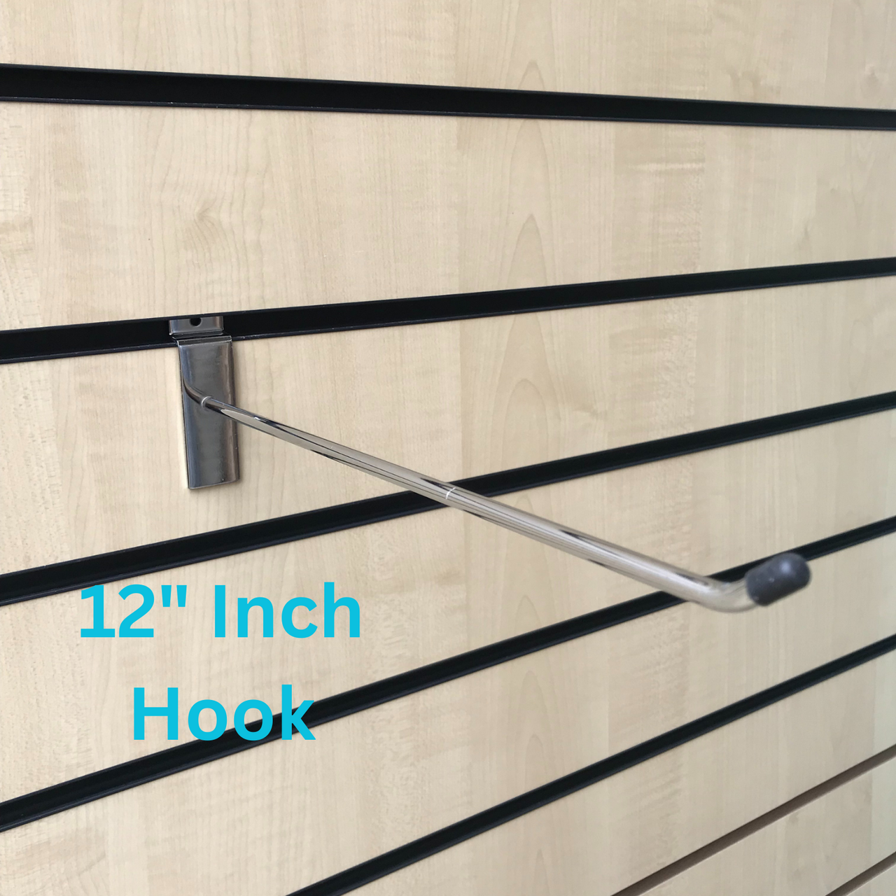 12" 45 Degree Slatwall Hooks Accessory Single Prong Shop Display (12 Inch)