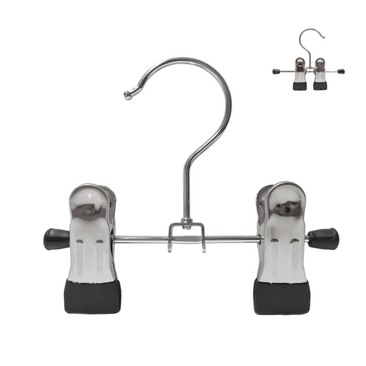 12cm Metal Double Clip Garment Hanger for Clothes & Accessories