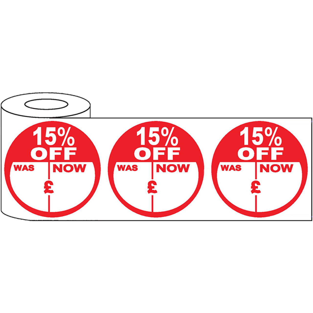 500x45mm Round Adhesive % Off Promo Stickers