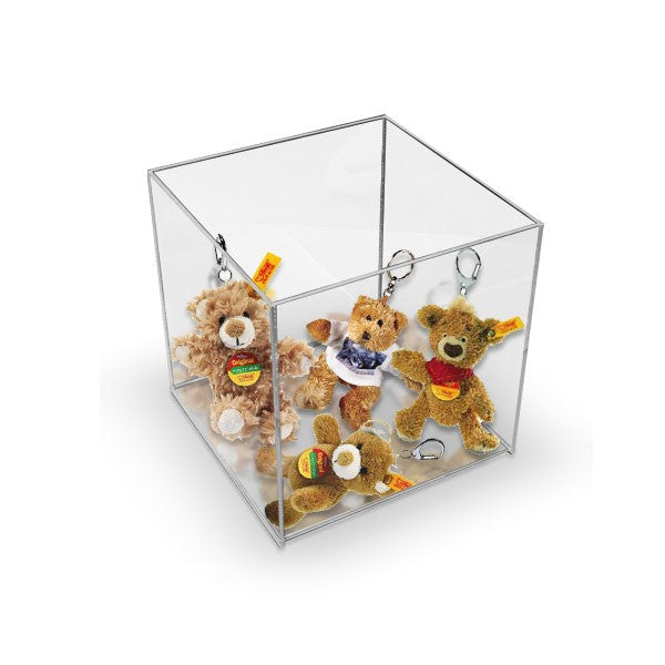 Acrylic Cube Display Stand Square 5 Sided Box Perspex Tray Case Shop Holder